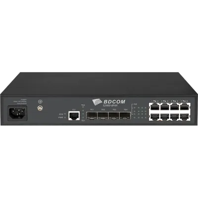 Коммутатор BDCOM S2900-8P4X, управляемый L3, 8×1GbE PoE 125 Вт, 4×1/10GE SFP+, 220 В AC