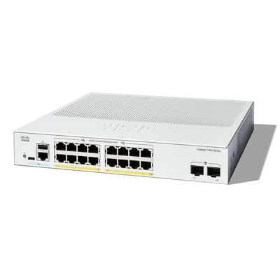 Коммутатор Cisco Catalyst C1300-16P-2G, 16×1GbE, 16 портов PoE+ 120 Вт, 2×SFP