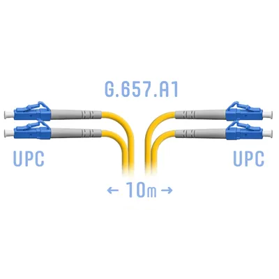 Патч-корд оптический SNR SNR-PC-LC/UPC-DPX-A-10m, LC/UPC–LC/UPC, SM G.657.A1, 10 м