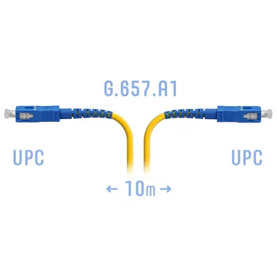 Патч-корд оптический SNR SNR-PC-SC/UPC-A-10m, SC/UPC-SC/UPC, SM G.657.A1, 10 м