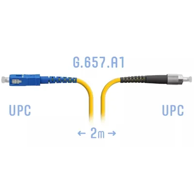 Патч-корд оптический SNR SNR-PC-FC/UPC-SC/UPC-A-2m, FC/UPC–SC/UPC, SM G.657.A1, 2 м