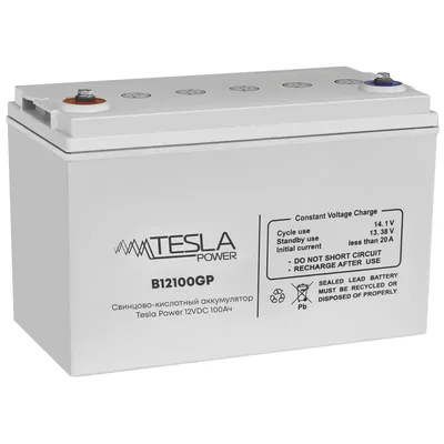 Аккумулятор Tesla Power B12100GP, 12 В, 100 А·ч, AGM VRLA, клеммы M6