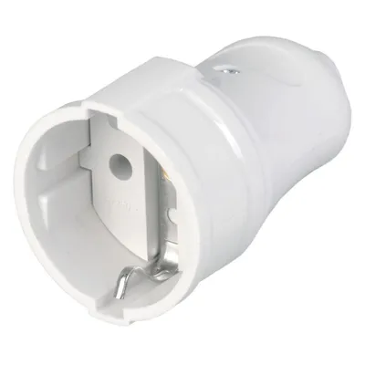 Розетка IEK ERP10-16-01-K01, разборная, прямая, с заземлением, 16А, 250В, IP20, белая