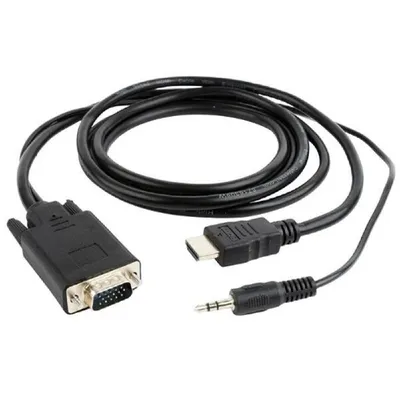 Кабель Cablexpert A-HDMI-VGA-03-10, HDMI→VGA+3.5мм, 3м, чёрный