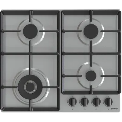 Варочная поверхность Gorenje GW641EBX, газовая, 4 конфорки, 8150 Вт, 60 см, нержавеющая сталь