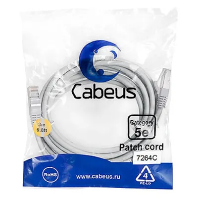 Патч-корд Cabeus PC-FTP-RJ45-Cat.5e-3m, F/UTP, Cat.5e, 3м, PVC