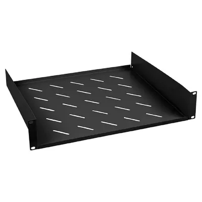 Полка Cabeus SH-J017-2U-400-BK, 19", 2U, глубина 400 мм, до 20 кг, черная