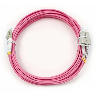 Патч-корд оптический Cabeus FOP-50-OM4-LC-SC-5m, duplex LC-SC, OM4, 5 м