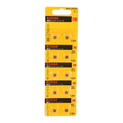 Батарейки Kodak AG0 (379) LR521, LR63 [KAG0-10] Max Button Cell (100/1000/98000) (10 шт. в уп-ке)