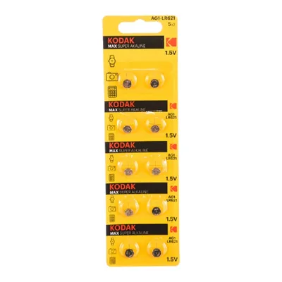 Батарейка Kodak B0044706 AG1 (364) LR621 LR60, алкалиновая, 1,5 В, 10 шт.