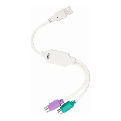 Кабель-адаптер VCOM VUS7057, USB A → 2×PS/2, 0,1 м, белый