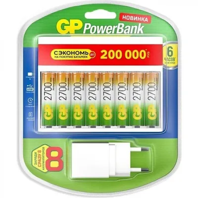 Зарядное устройство GP GP 270AAHC/CPBXL-2CR8_DP, 8 каналов, AA/AAA