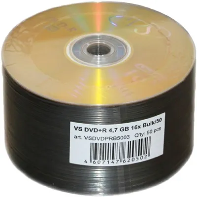Диск VS VSDVDPRB5003, DVD+R, 4.7ГБ, 16x, Bulk, 50шт.