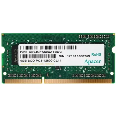 Модуль памяти Apacer DS.04G2K.KAM, 4ГБ, DDR3, 1600МГц, SO-DIMM