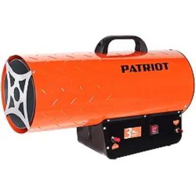 Калорифер газовый PATRIOT GS 50, 50 кВт, 872 мᵌ/ч, пьезо поджиг, редуктор, шланг., шт