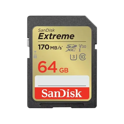 Карта памяти SanDisk SDXC Extreme SDSDXV2-064G-GNCIN, 64ГБ, UHS-I, V30, U3
