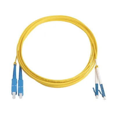 Патч-корд оптический Hyperline FC-D2-9-LC/UR-SC/UR-H-3M-LSZH-YL, OS2, LC-SC duplex, 3 м