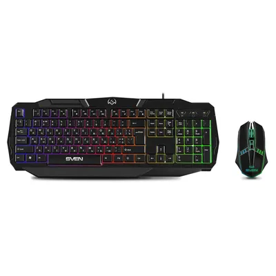 Комплект клавиатура+мышь SVEN SV-018436, игровой, проводной, USB