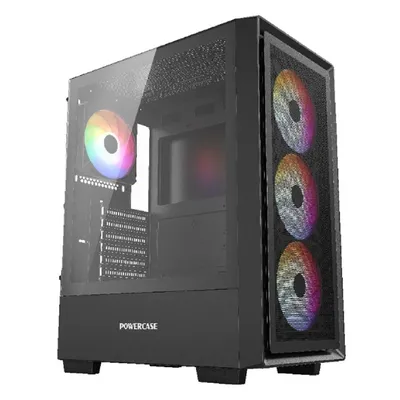 Корпус Powercase Mistral AY4B CMAYB-A4, ATX, 4x120мм ARGB, Tempered Glass