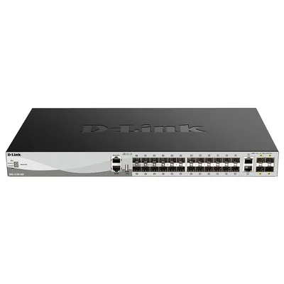 Коммутатор D-Link DGS-3130-30S/B1A, L3, 24×SFP, 2×10GBase-T, 4×SFP+, стекируемый