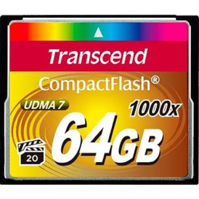 Карта памяти Transcend TS64GCF1000, Compact Flash, 64ГБ, 160/120 МБ/с