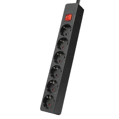 Сетевой фильтр Filum FL-SP6-1.8M-16, 4000Вт, 6 розеток, шторки, 1.8м