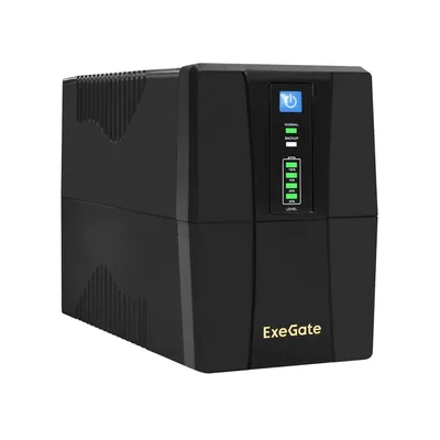 ИБП ExeGate Power Back BNB-850.LED.AVR.2SH.RJ.USB, 850 ВА / 480 Вт, 2×Type F