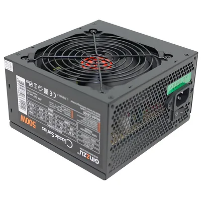 Блок питания Ginzzu CB500, 500 Вт, 24+4p, черный