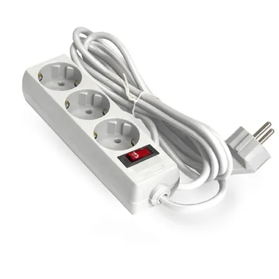 Удлинитель ExeGate EC-3-5W, 3 розетки Type F, 5 м, 10 А, 2200 Вт, белый