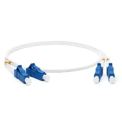 Патч-корд оптический Hyperline FC-D2-9A1-LC/UR-LC/UR-H-1M-LSZH-WH, SM G.657, LC/UPC-LC/UPC, duplex, 1м