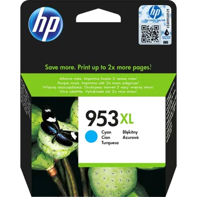Картридж струйный HP 953XL F6U16A, голубой, увеличенная ёмкость, 1450 страниц