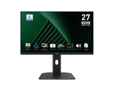 Монитор MSI PRO MP275QPG, 27", IPS, 2560×1440, 100 Гц, 2×HDMI 2.0b, DisplayPort 1.2a