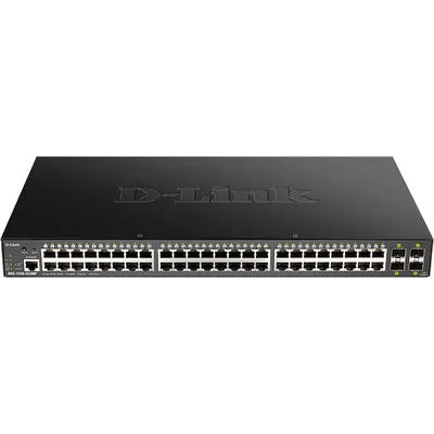 Коммутатор D-Link DGS-1250-52XMP/A1A, 48×1GbE PoE, 4×10G SFP+, 370 Вт, 1U