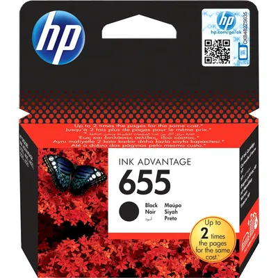 Картридж HP 655 CZ109AE, чёрный, пигментные чернила, 550 страниц