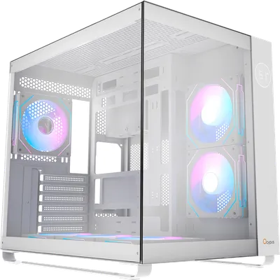 Iota-C70-WHD600XX-GL - Корпус Ocypus Iota C70 WH ARGB ATX/mATX/mITX 2xUSB, Type-C, Предустановлены 6 вентиляторов с ARGB подсветкой, Белый, Iota-C70-WHD600XX-GL