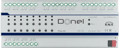 Актуатор Donel DAMMA161001, KNX, 16-канальный, 10А, DIN-рейка