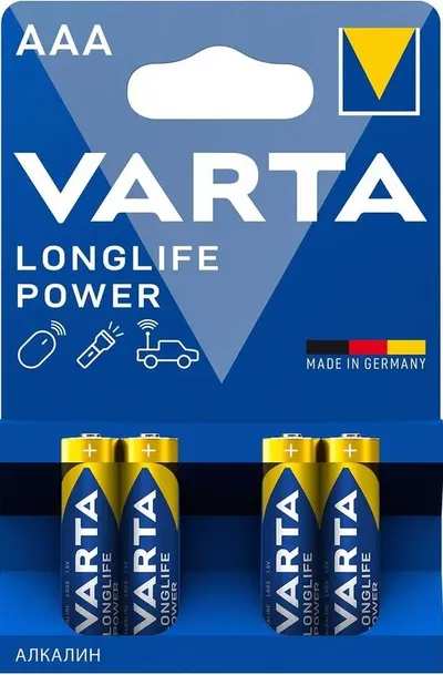 Батарейка VARTA LONGLIFE POWER LR03 AAA, алкалиновая, 1.5 В, 4 шт.