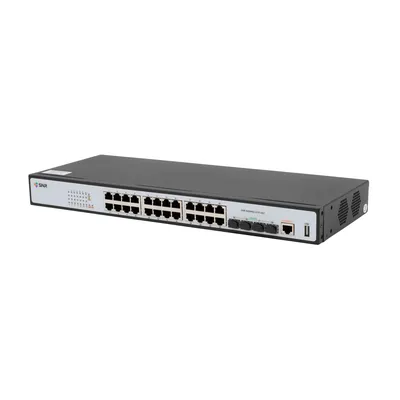 Коммутатор SNR SNR-S2989G-24TX-2AC, L2+, 24×1GbE, 4×1/10G SFP+, 2 БП