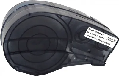 Картридж ленточный Cactus CS-M21-375595WT, 9.5 мм × 6.4 м, чёрный на белом, с чипом