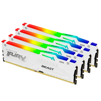 Оперативная память Kingston KF552C40BWAK4-128, DDR5, 128GB (4×32GB), 5200MHz, CL40, RGB, белый