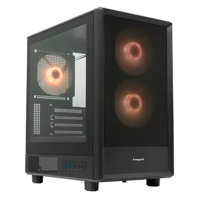 Корпус HSPD M310-TGBK-ARGB, Mini-tower, mATX/mITX, TG, 3×120 мм ARGB, без БП
