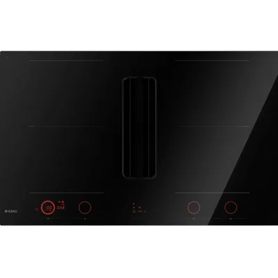 Индукционная варочная панель ASKO HIHD854GF, 4 зоны, с вытяжкой, 830 мм, глянцевый черный