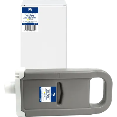 Картридж струйный NV Print NV-9824B001 (PFI-707Y), жёлтый, 700 мл, совместимый