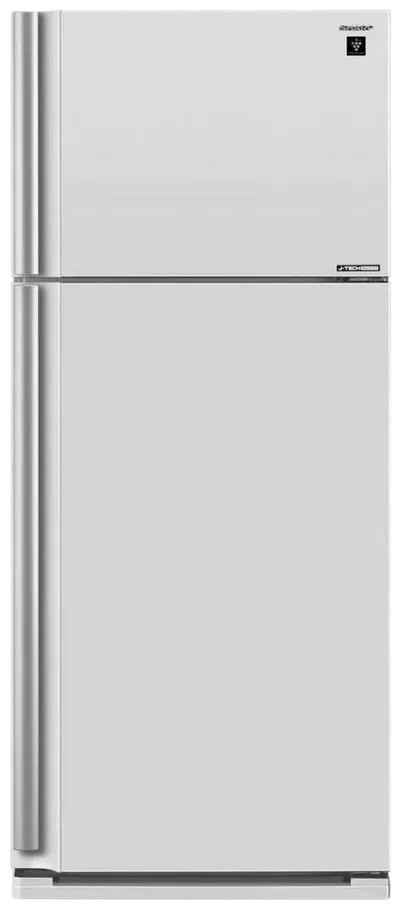 Холодильник Sharp, отдельностоящий, ВхШхГ 1850х800х735 мм, объем 578 (430+148) л, No Frost, инверторный компрессор, ионизация воздуха, быстрое замораживание, быстрое охлаждение, дезодорирующая система, LED освещение, зона свежести, льдогенератор, энергоэффективность A++, цвет белый