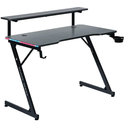 Игровой стол Defender Adamant 64075, 110×60 см, МДФ, RGB, чёрный