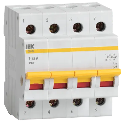 Выключатель нагрузки IEK KARAT ВН-32 MNV10-4-100, 4P, 100 А, 380 В, DIN