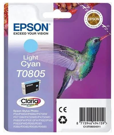 Картридж Epson C13T08054011, T0805, светло-голубой