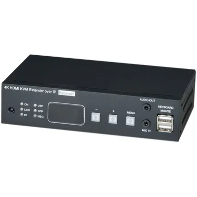Приёмник SC&T HKM02BPR-4K, KVM, HDMI 4K30Гц, USB, RS232, ИК, PoE