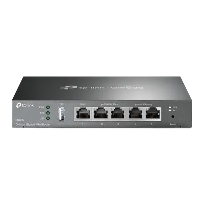 Маршрутизатор TP-Link ER605, Multi-WAN, 5×1GbE, VPN, Omada