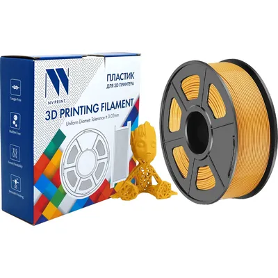Филамент NV Print NV-3D-PLA-P-GOLD, PLA+, 1.75 мм, 1 кг, золотистый